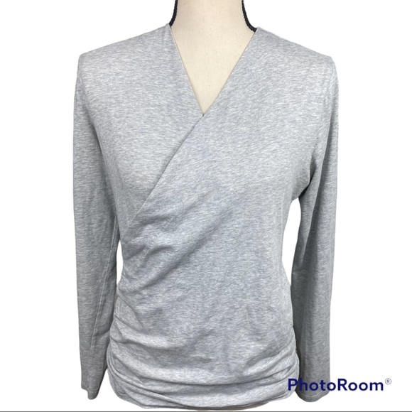 Sundance Raquel Wrap Top Heather Grey Medium - Picture 3 of 10